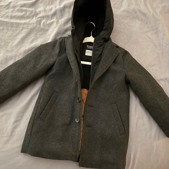 LC Waikiki Other - Kids Charcoal Hooded Pea Coat - Warm Layered Style